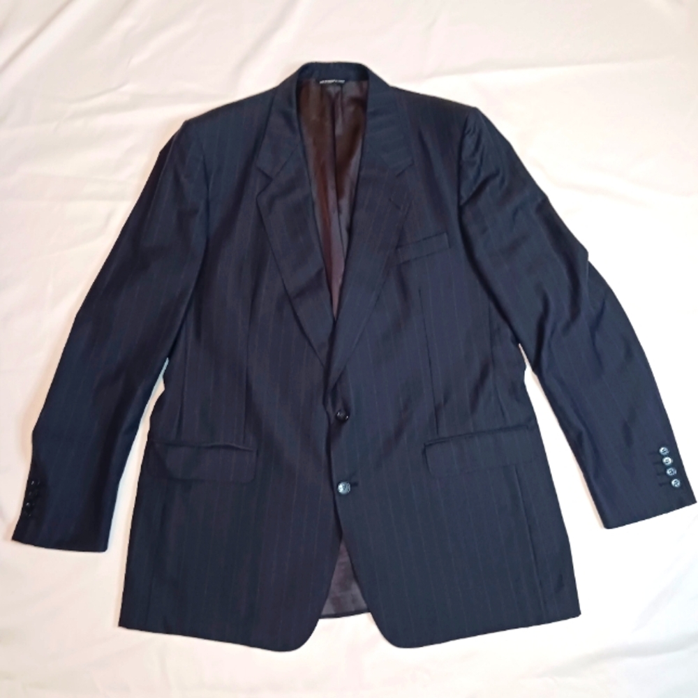 Hyde Park Tailored For Moores Navy with Blue Pinstripe Blazer.